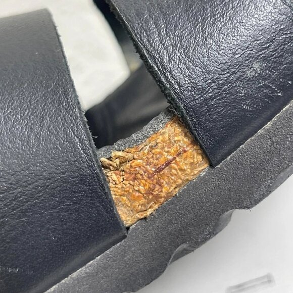 Birkenstock Delmas Black Leather Strappy Sandals Slides Slip On 39 EU/8 US - Picture 9 of 12